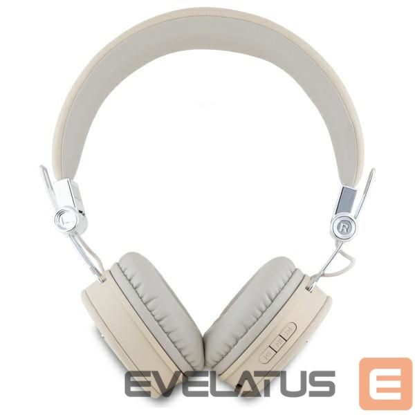 Citas preces Guess Guess Bluetooth on-ear headphones ENC GUBH70PGTSPSE beige/beige Grained Classic Round Shape
