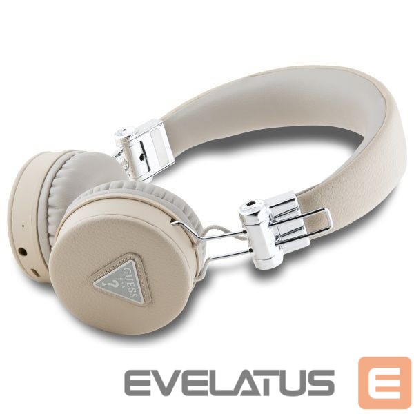 Citas preces Guess Guess Bluetooth on-ear headphones ENC GUBH70PGTSPSE beige/beige Grained Classic Round Shape
