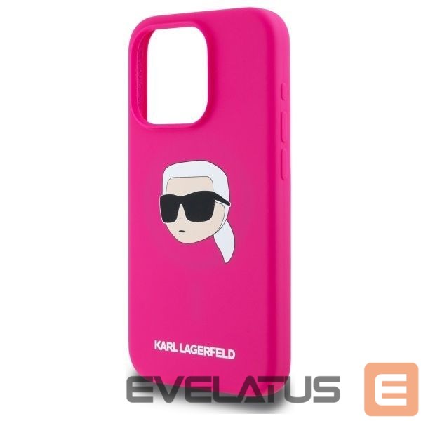 Citas preces Karl Lagerfeld Karl Lagerfeld KLHMP15LSKHPPPLF iPhone 15 Pro 6.1" fuchsia/fuschia hardcase Silicone Karl Head Print MagSafe