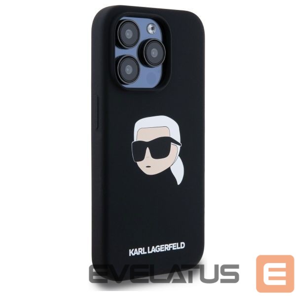 Citas preces Karl Lagerfeld Karl Lagerfeld KLHMP15LSKHPPLK iPhone 15 Pro 6.1" black/black hardcase Silicone Karl Head Print MagSafe