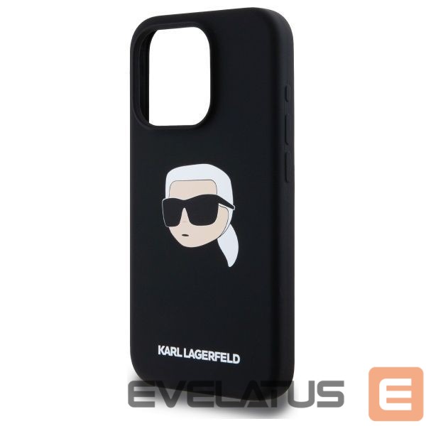 Citas preces Karl Lagerfeld Karl Lagerfeld KLHMP15LSKHPPLK iPhone 15 Pro 6.1" black/black hardcase Silicone Karl Head Print MagSafe