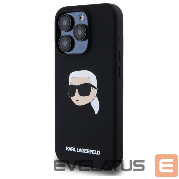 Citas preces Karl Lagerfeld Karl Lagerfeld KLHMP15LSKHPPLK iPhone 15 Pro 6.1" black/black hardcase Silicone Karl Head Print MagSafe