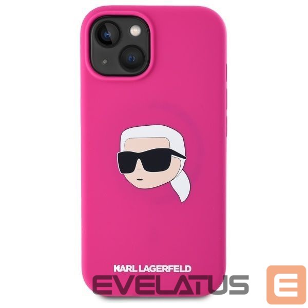 Citas preces Karl Lagerfeld Karl Lagerfeld KLHMP15SSKHPPLF iPhone 15 6.1" fuchsia/fuschia hardcase Silicone Karl Head Print MagSafe