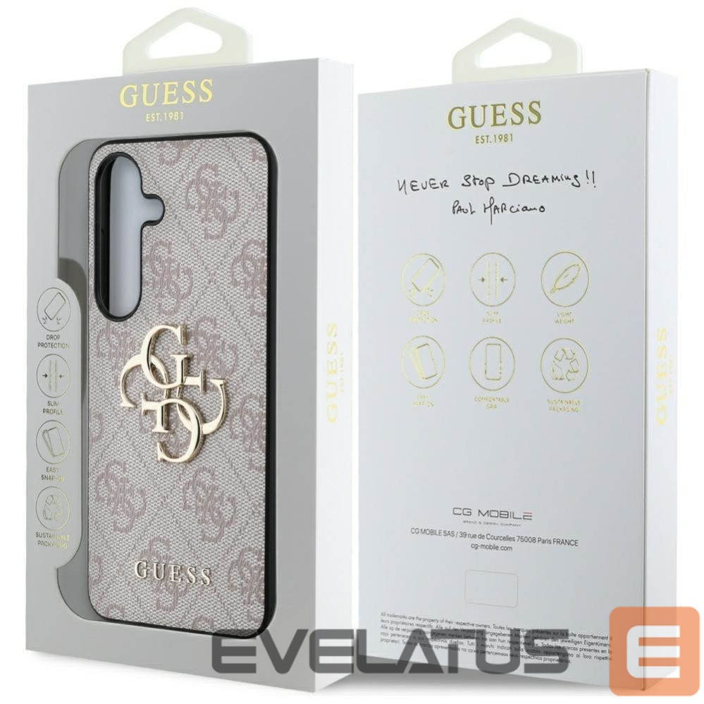 Citas preces Guess Guess Big 4G Logo Classic Logo Case for Samsung Galaxy S25 Plus Pink