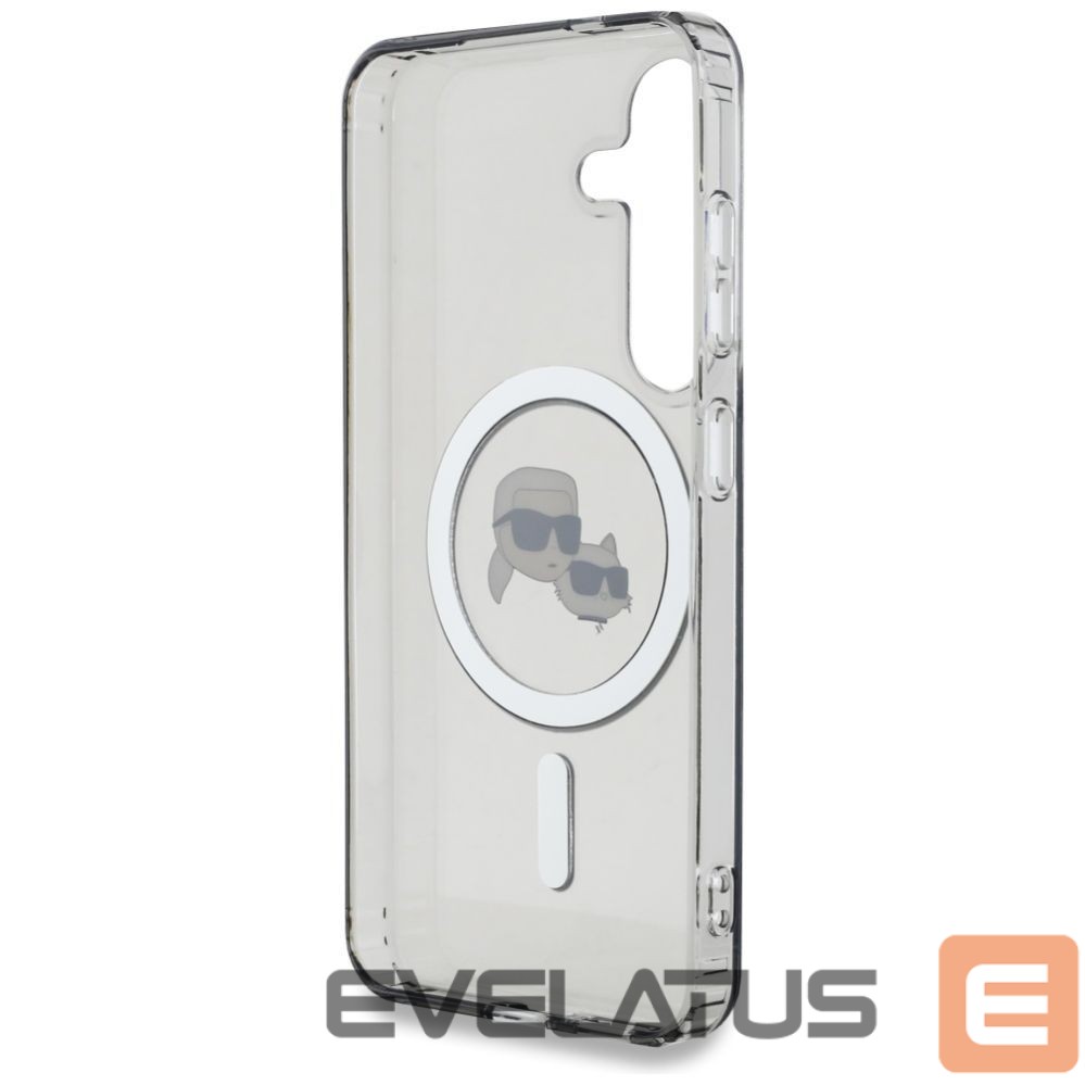 Citas preces Karl Lagerfeld Karl Lagerfeld Button Karl & Choupette Heads Printed Logo MagSafe Samsung Galaxy S25 case black