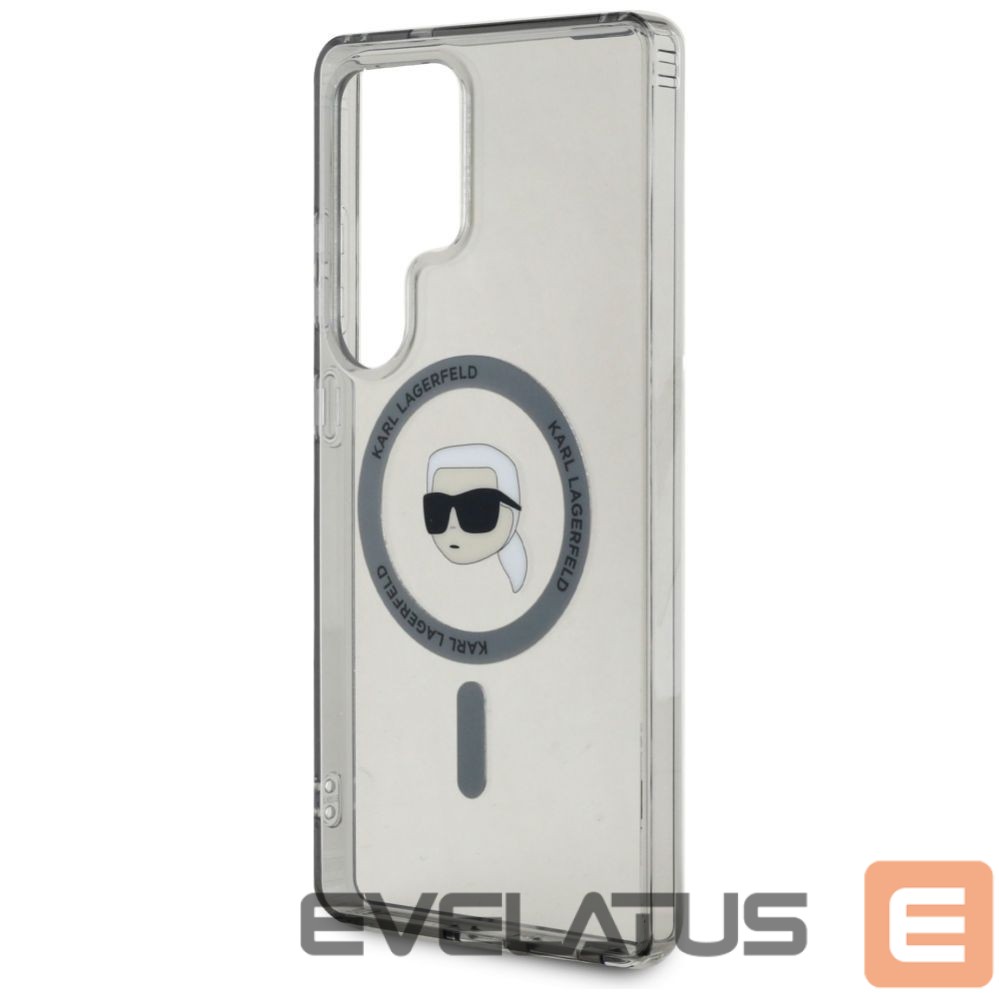 Citas preces Karl Lagerfeld Case Karl Lagerfeld Button Karl Head Printed Logo MagSafe Samsung Galaxy S25 Ultra black