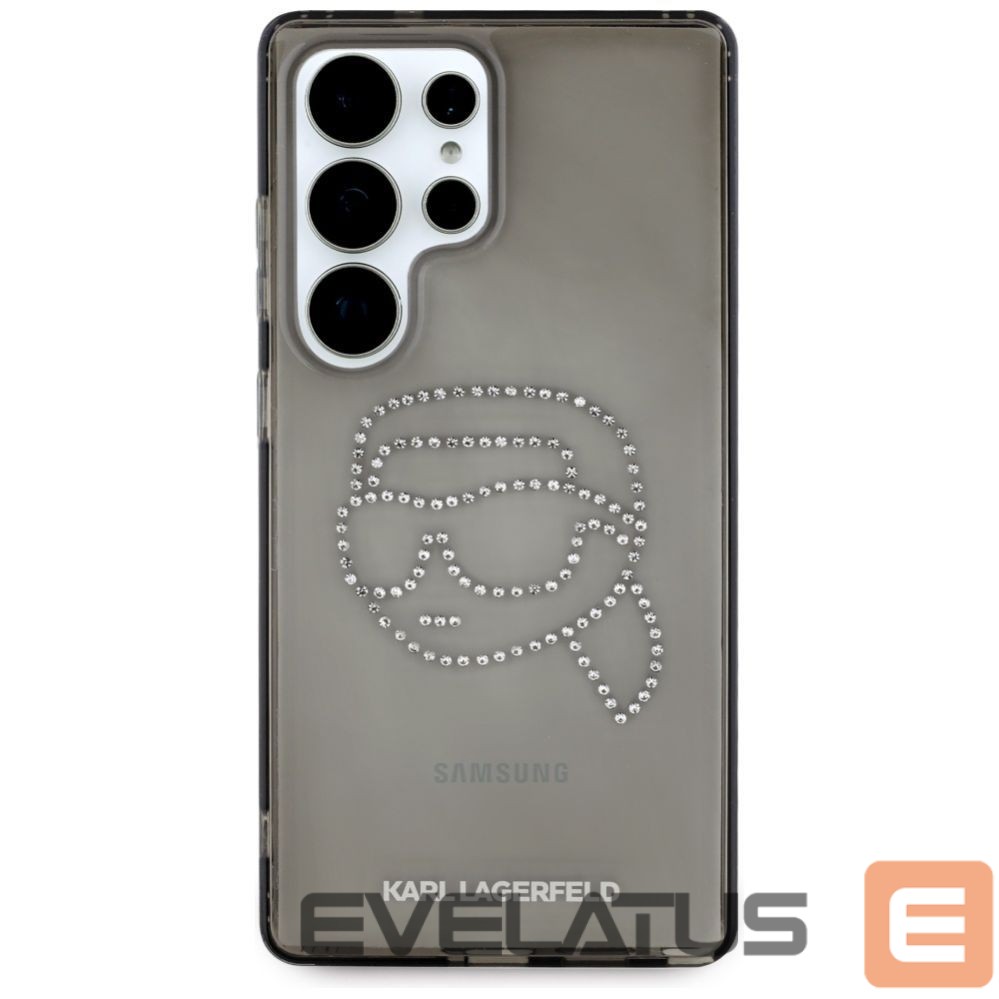 Citas preces Karl Lagerfeld Case Karl Lagerfeld Rhinestones Karl Head Logo Samsung Galaxy S25 Ultra black