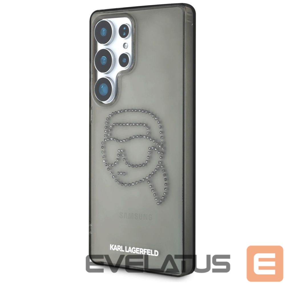 Citas preces Karl Lagerfeld Case Karl Lagerfeld Rhinestones Karl Head Logo Samsung Galaxy S25 Ultra black