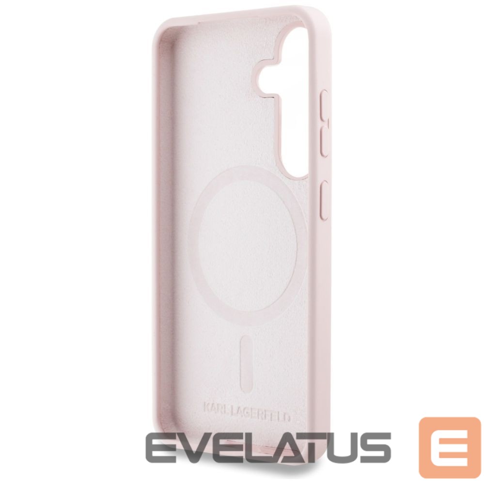 Citas preces Karl Lagerfeld Karl Lagerfeld Silicone Double Heads And Circle MagSafe Samsung Galaxy S25 Plus Case Pink