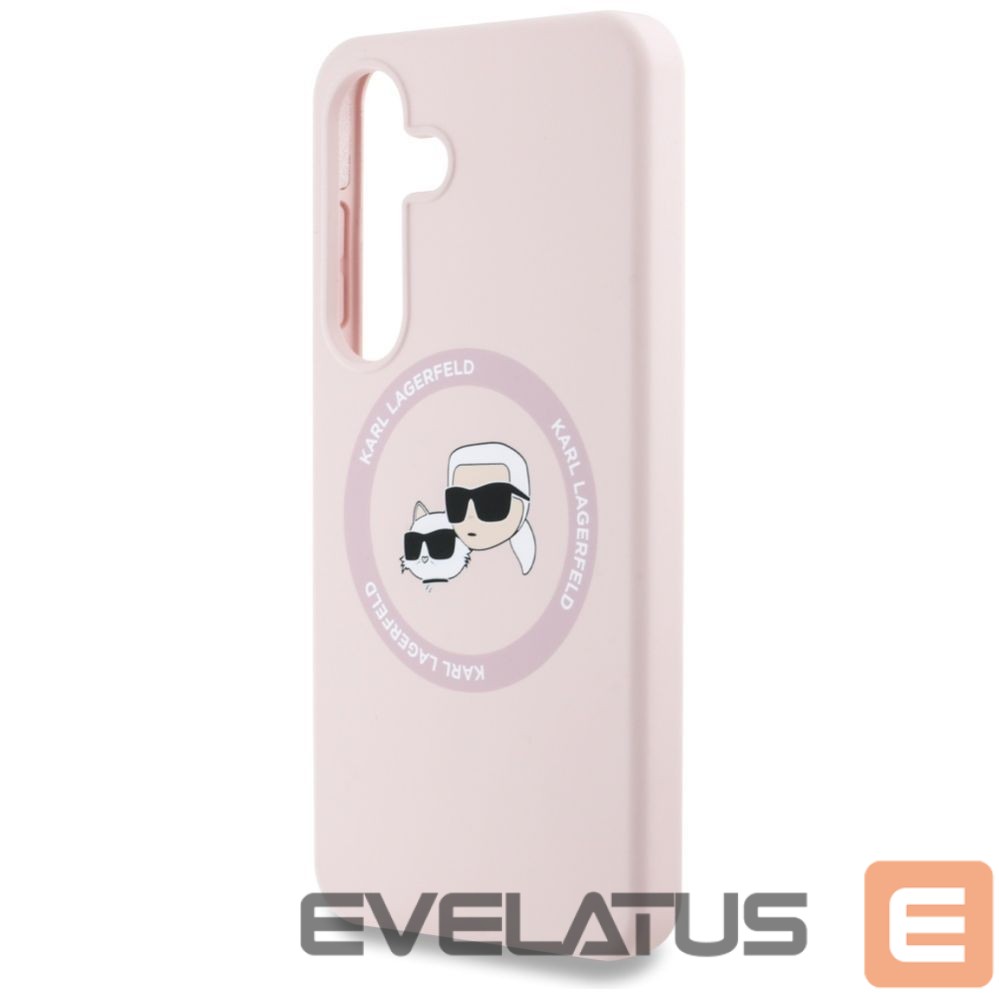 Citas preces Karl Lagerfeld Karl Lagerfeld Silicone Double Heads And Circle MagSafe Samsung Galaxy S25 Case Pink