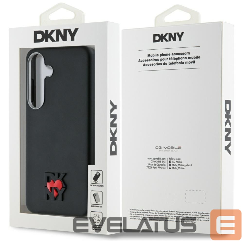 Citas preces DKNY DKNY Leather Heart of NY Case for Samsung Galaxy S25 - Black