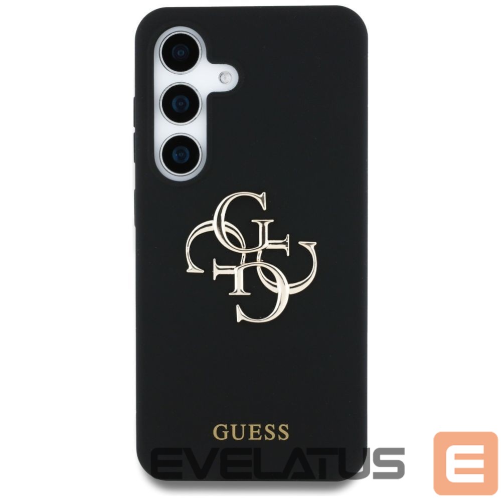 Citas preces Guess Guess Silicone Big 4G Logo Bottom Script case for Samsung Galaxy S25 - black