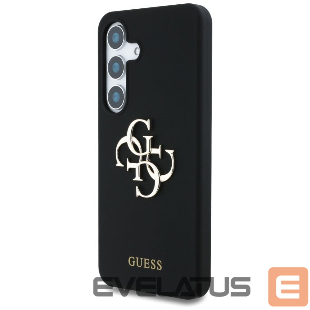 Citas preces Guess Guess Silicone Big 4G Logo Bottom Script case for Samsung Galaxy S25 - black