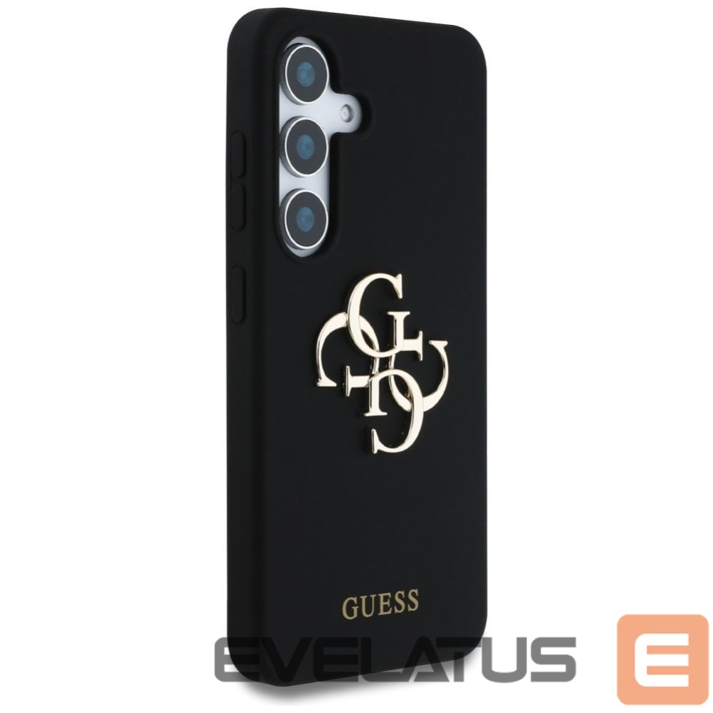 Citas preces Guess Guess Silicone Big 4G Logo Bottom Script case for Samsung Galaxy S25 - black