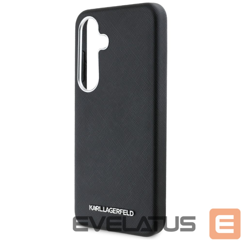 Citas preces Karl Lagerfeld Karl Lagerfeld Saffiano Full Wrapped Elongated Metal Logo MagSafe Case for Samsung Galaxy S25 - Black