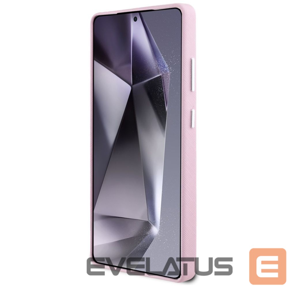 Citas preces Karl Lagerfeld Karl Lagerfeld Saffiano Full Wrapped Elongated Metal Logo MagSafe Case for Samsung Galaxy S25 Ultra - Pink
