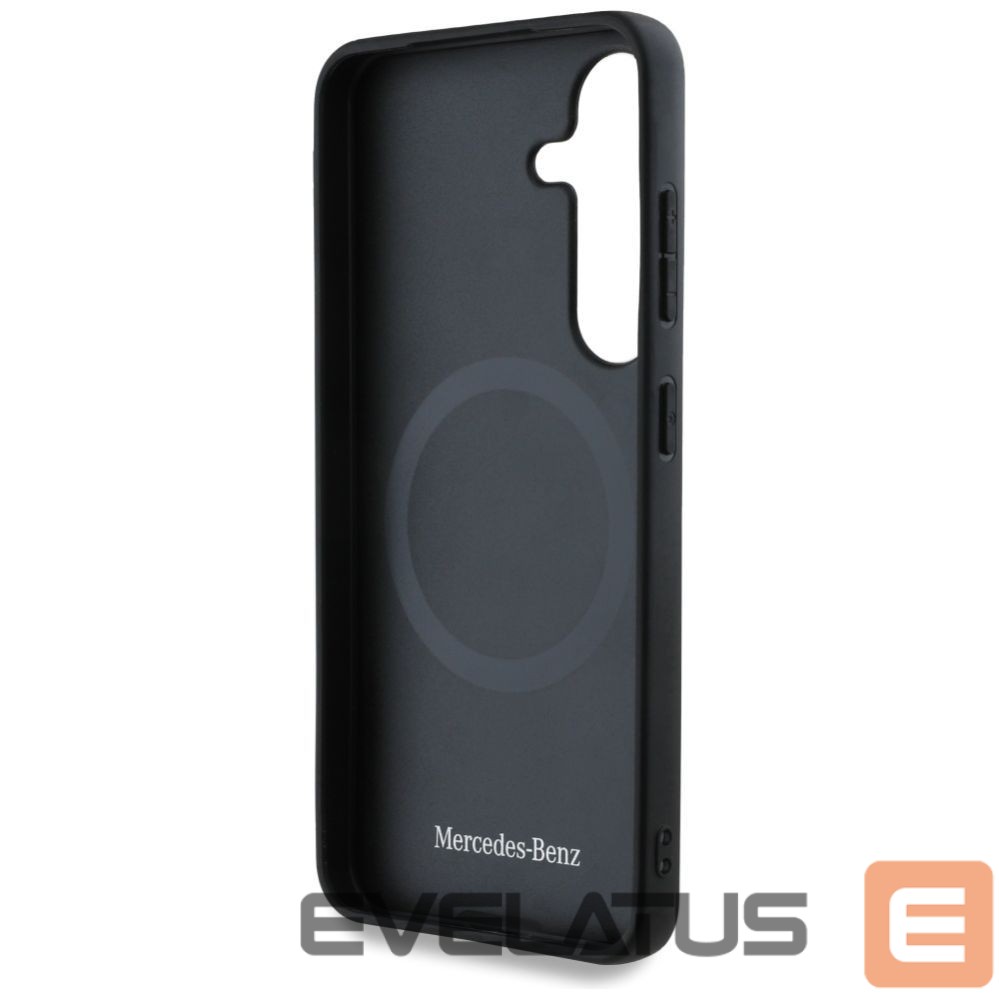 Citas preces Mercedes-Benz Mercedes Leather Contrasted Blue Horizontal Curve MagSafe Case for Samsung Galaxy S25 - Black