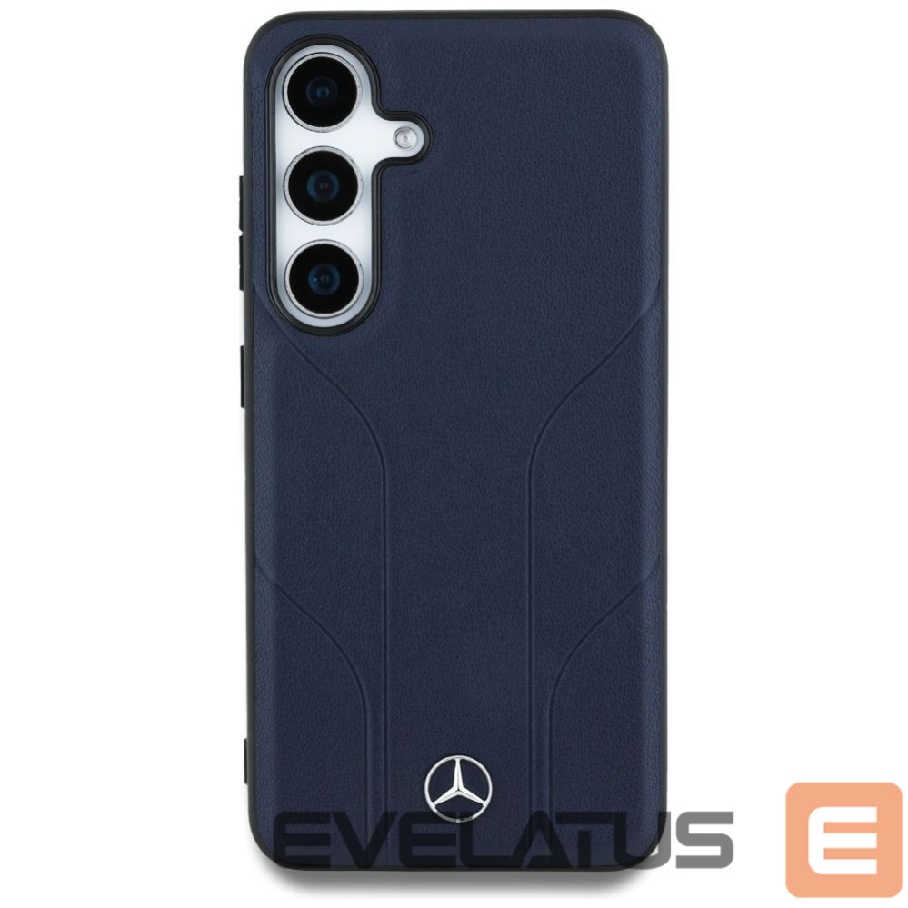 Citas preces Mercedes-Benz Mercedes Leather Debossed Lines MagSafe Case for Samsung Galaxy S25 - Blue