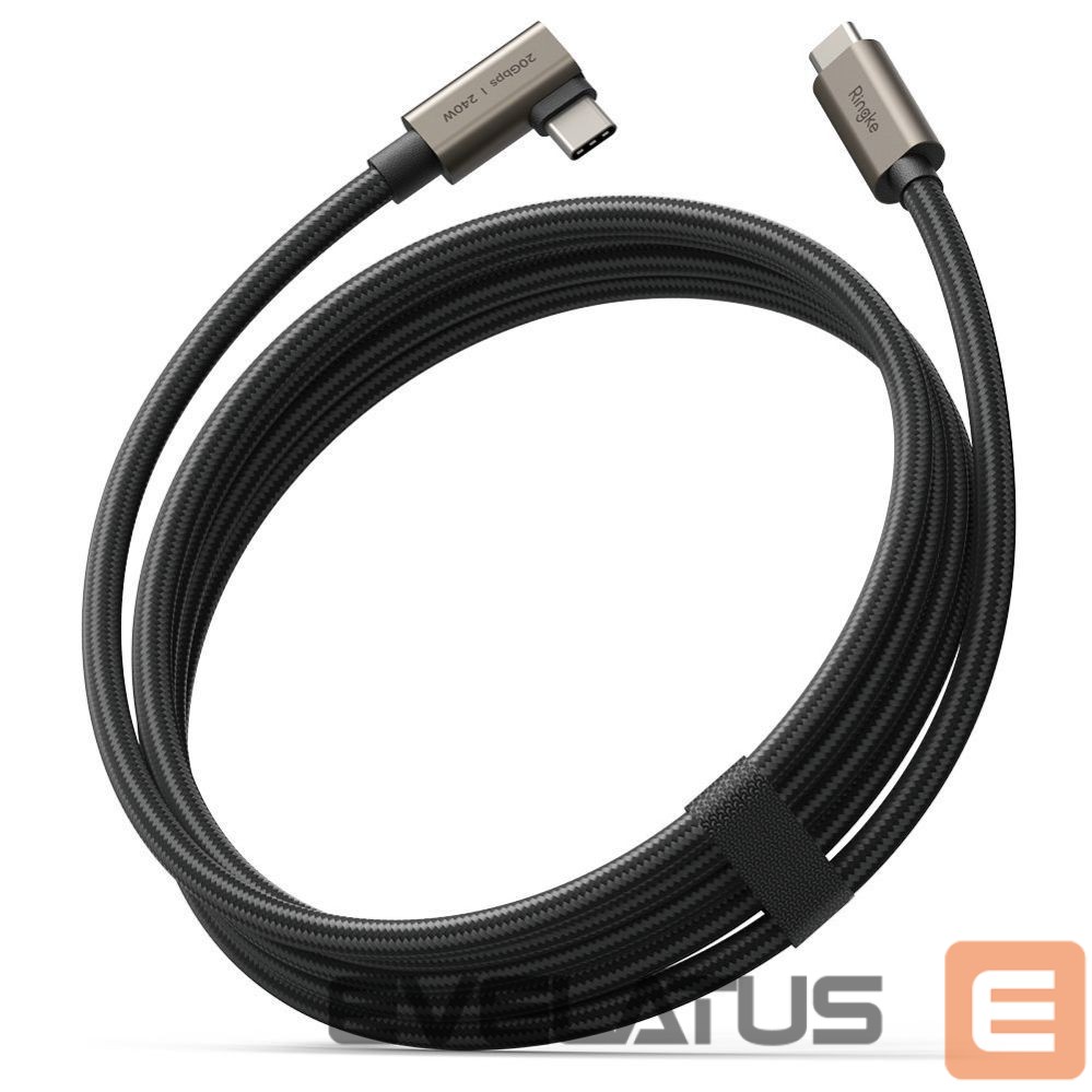 Citas preces Ringke Ringke 3.2 gen. 2x2 USB-C, PD 3.1 240W 2m angled cable - black