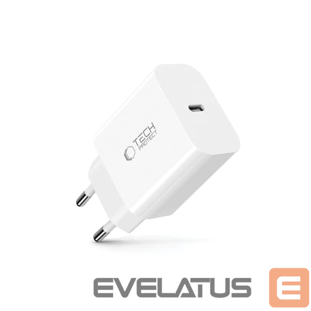Citas preces Tech-Protect Tech-Protect NC20W wall charger USB-C port - white