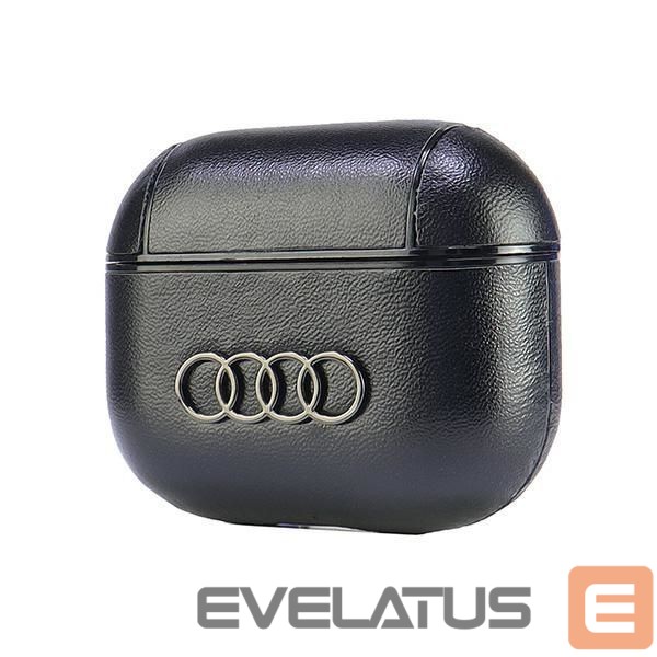 Citas preces Audi Audi Leather Big Logo Case for AirPods 3 - Black