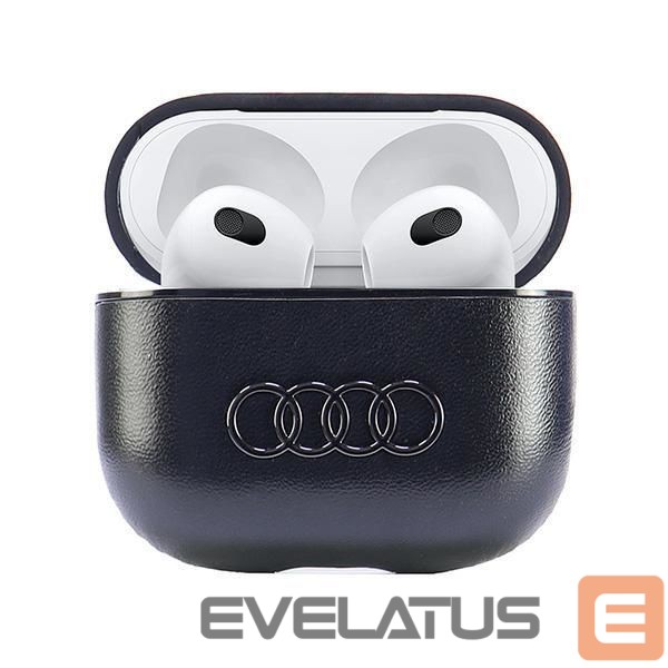 Citas preces Audi Audi Leather Big Logo Case for AirPods 3 - Black