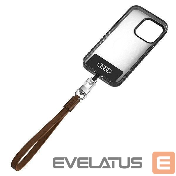 Citas preces Audi Audi Crossbody Leather Universal Lanyard 28cm x 10mm - Brown