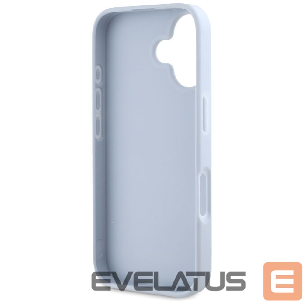 Citas preces Guess Guess Grained Big 4G Logo Small Classic Logo case for iPhone 16 - blue