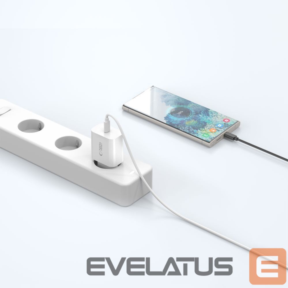 Citas preces Tech-Protect Tech-Protect NC20W PD20W USB-C wall charger with USB-C cable - white