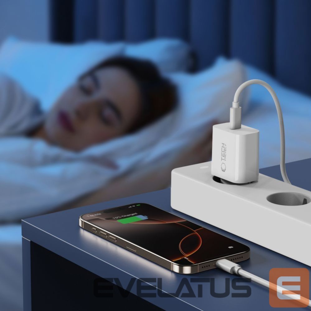 Citas preces Tech-Protect Tech-Protect NC20W PD20W USB-C wall charger with USB-C cable - white