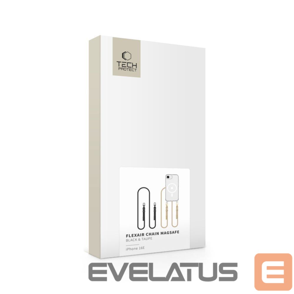 Citas preces Tech-Protect Tech-Protect FlexAir Chain MagSafe Case for iPhone 16e / 17e - Black and Beige