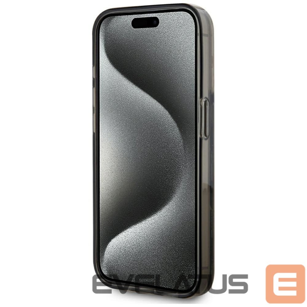 Citas preces Karl Lagerfeld Karl Lagerfeld Liquide Glitter Monogram Gradient iPhone 15 Pro Max Case - Black