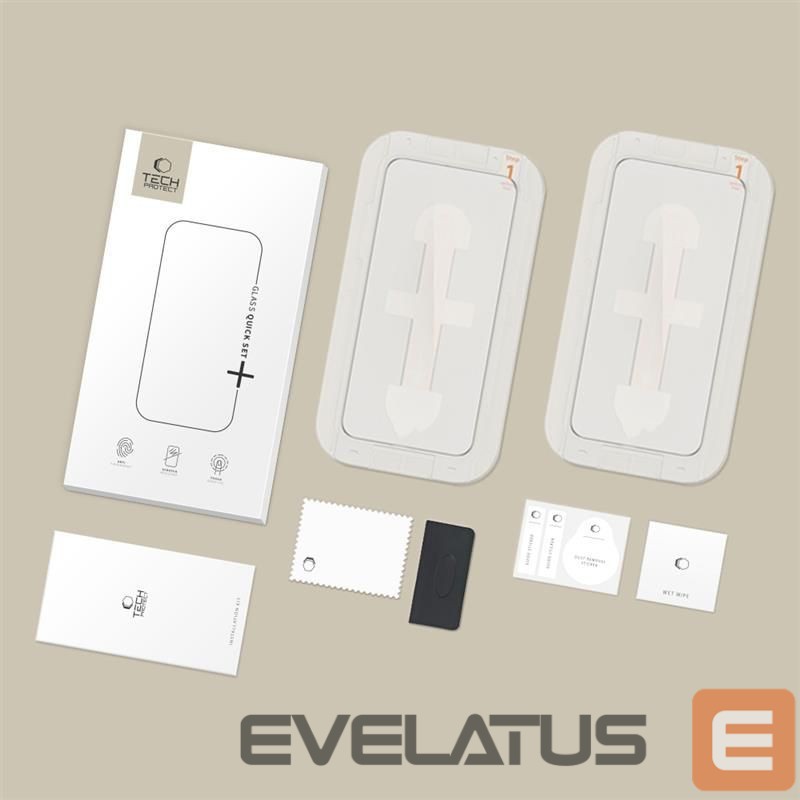 Citas preces Tech-Protect Tech-Protect Quick Set+ Tempered Glass 2-pack for iPhone 15 / 16