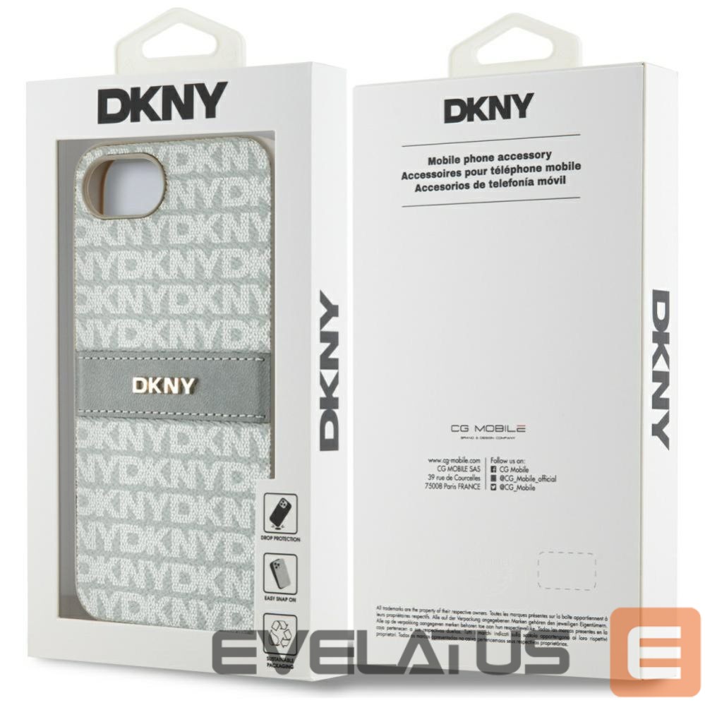 Citas preces DKNY DKNY Repeat Texture Pattern with Tonal Stripe iPhone 16e Case - Beige