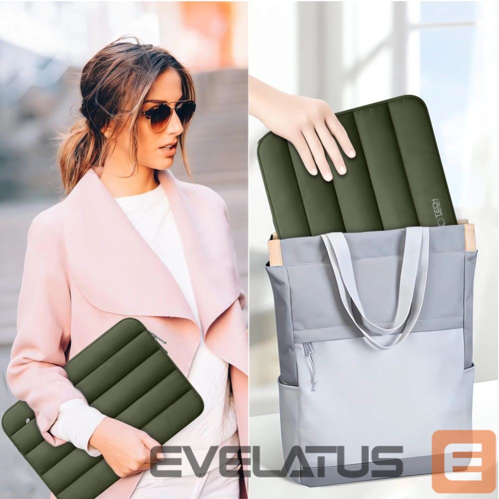 Citas preces Tech-Protect Tech-Protett Fluffy Laptop Bag 13-14 - Green