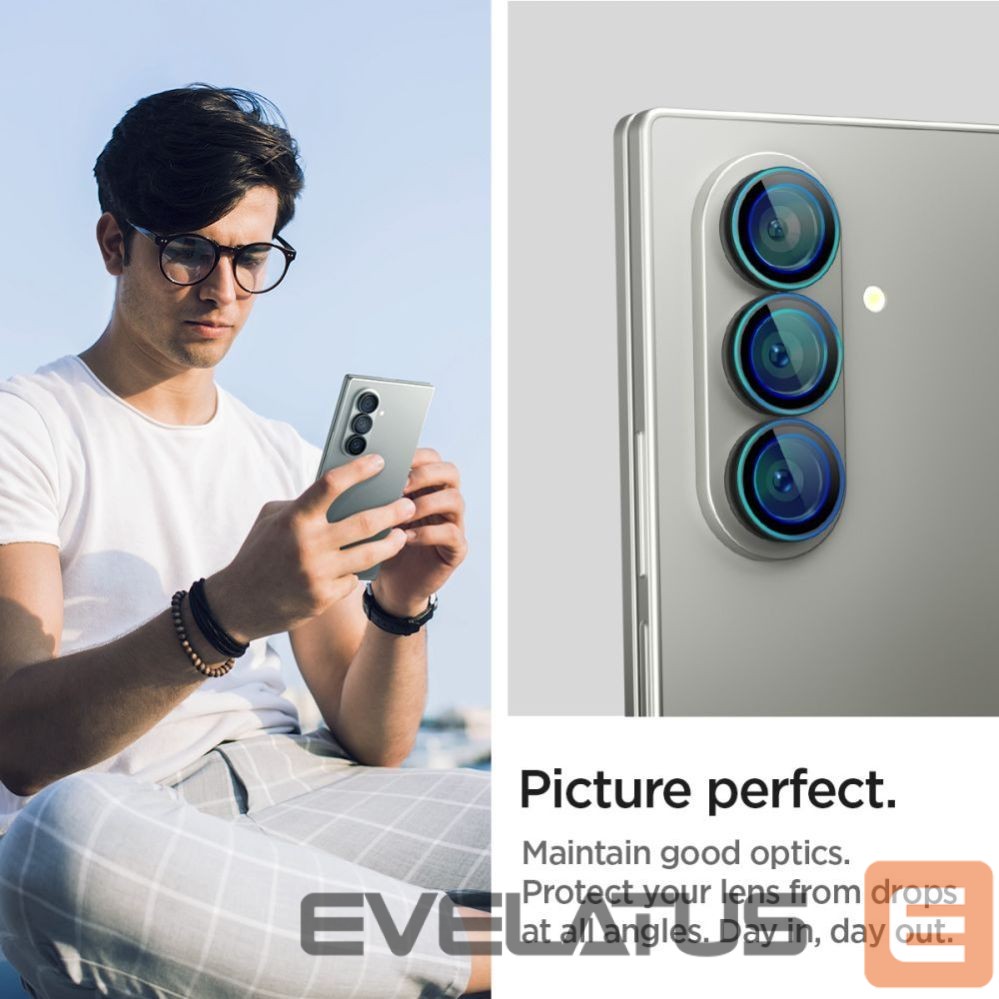 Citas preces Spigen Spigen Optik Pro HD Glas.TR EZ Fit 2-pack Camera Protector for Samsung Galaxy Z Fold 7 - Black