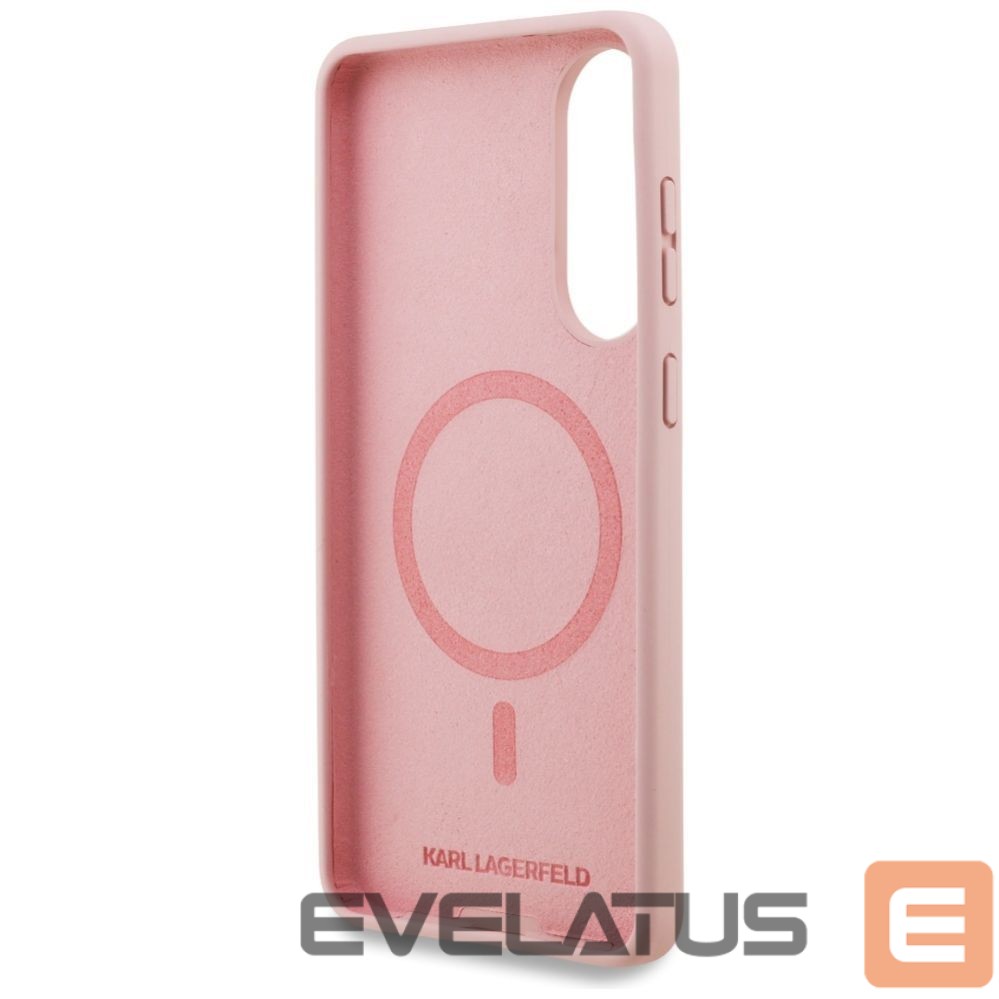 Citas preces Karl Lagerfeld Karl Lagerfeld Silicone Nauble Heads And Circle MagSafe Case for Samsung Galaxy S25 Edge - Pink