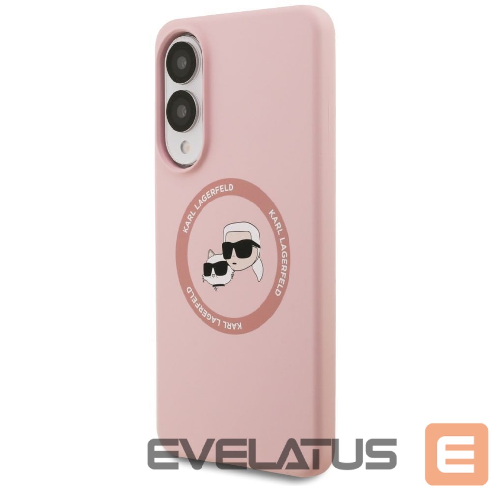 Citas preces Karl Lagerfeld Karl Lagerfeld Silicone Nauble Heads And Circle MagSafe Case for Samsung Galaxy S25 Edge - Pink