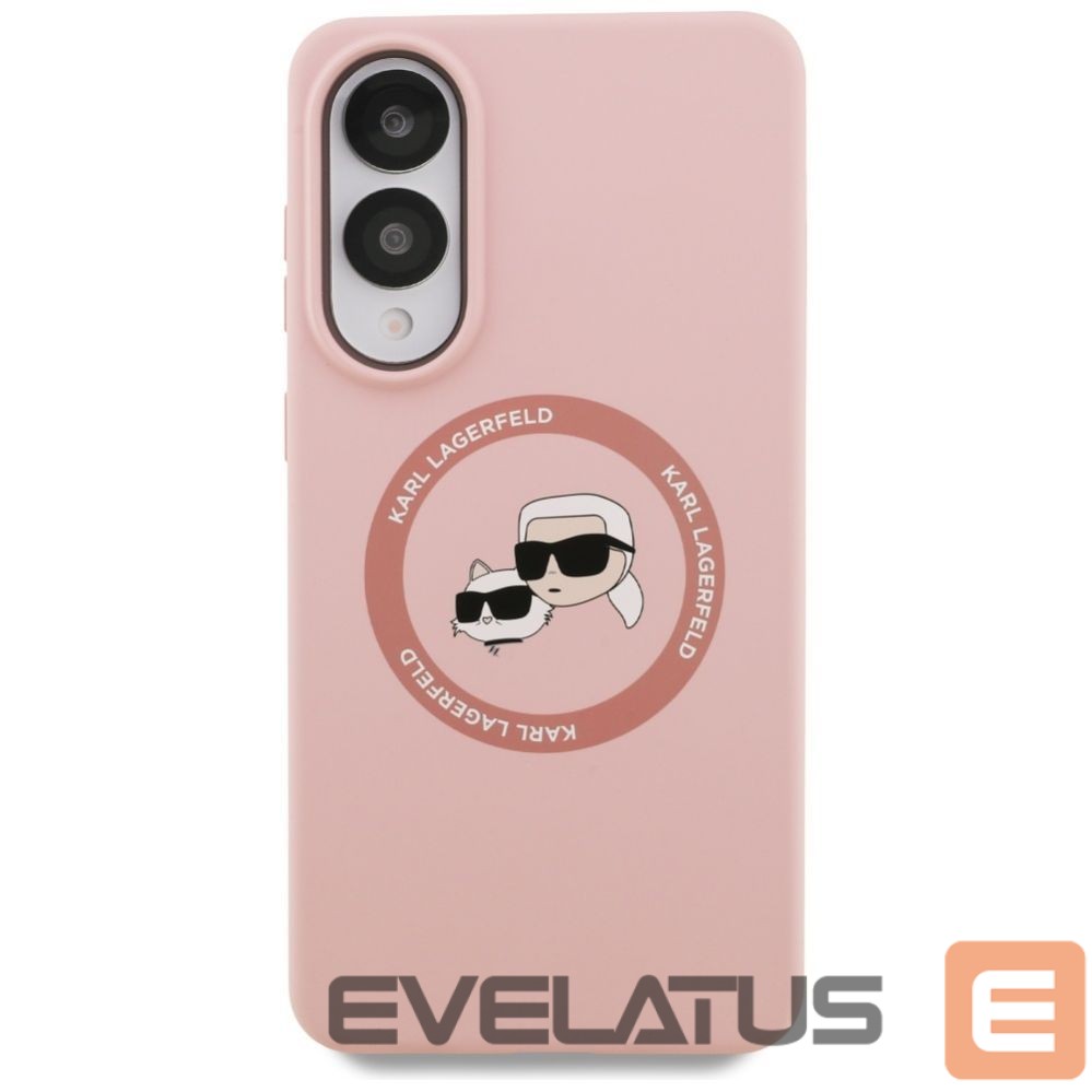Citas preces Karl Lagerfeld Karl Lagerfeld Silicone Nauble Heads And Circle MagSafe Case for Samsung Galaxy S25 Edge - Pink