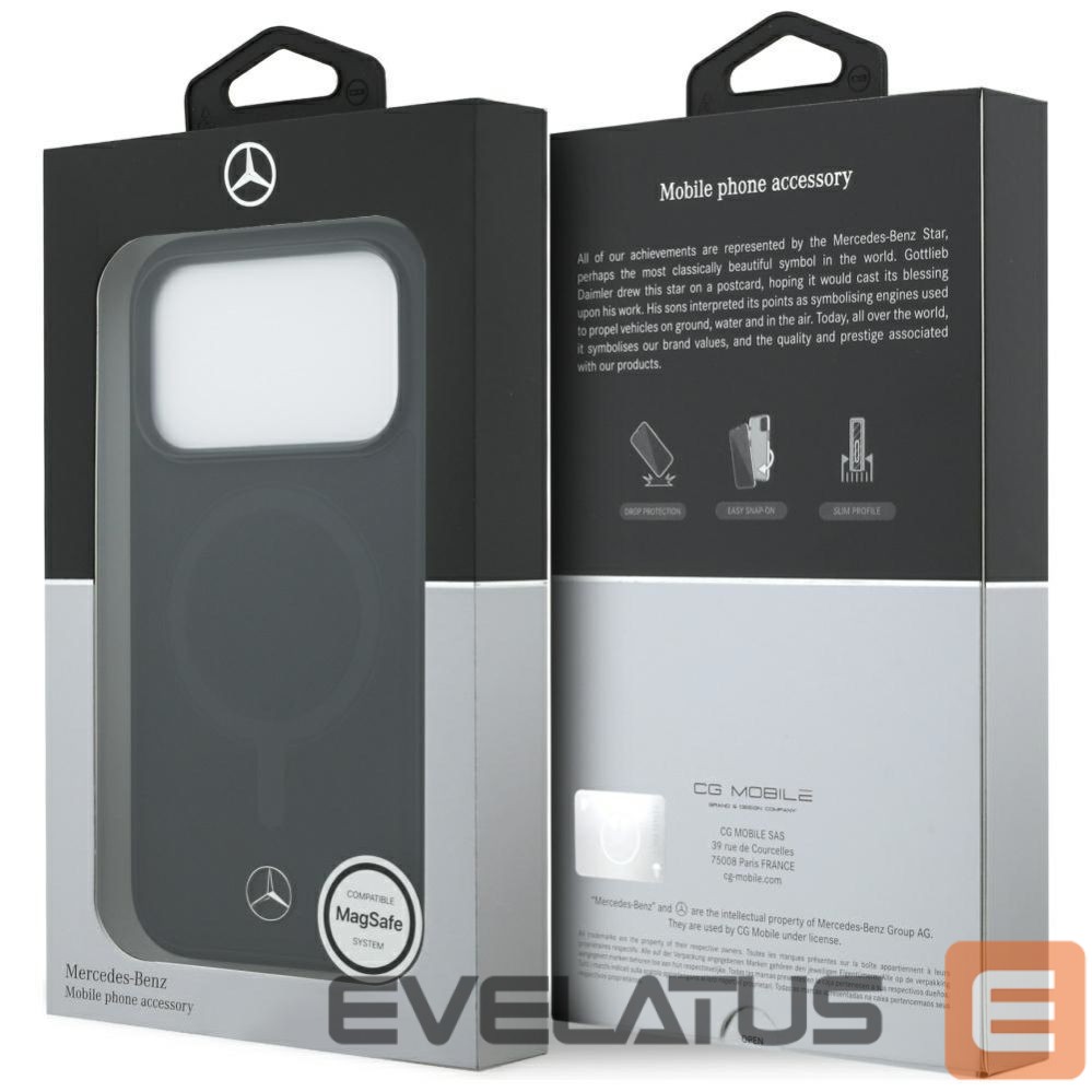 Citas preces Mercedes-Benz Mercedes Plain Smooth Leather MagSafe Case for iPhone 17 Pro - Black