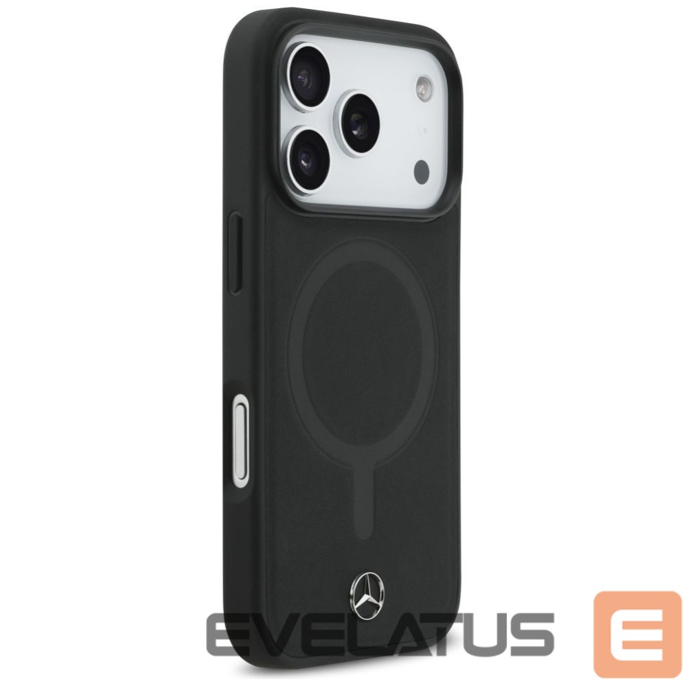 Citas preces Mercedes-Benz Mercedes Plain Smooth Leather MagSafe Case for iPhone 17 Pro - Black