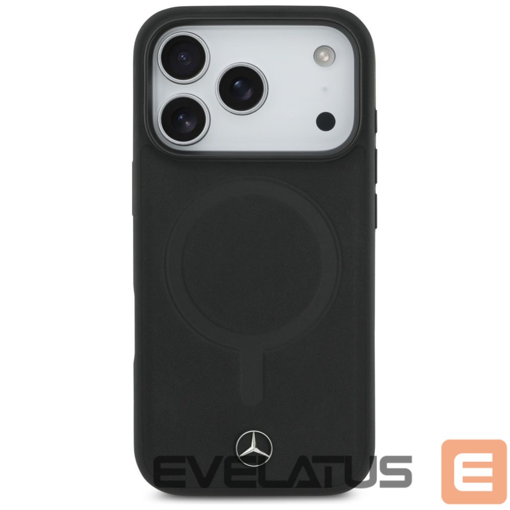 Citas preces Mercedes-Benz Mercedes Plain Smooth Leather MagSafe Case for iPhone 17 Pro - Black