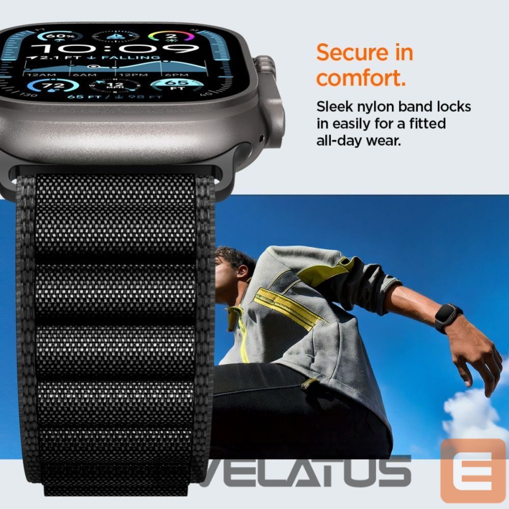 Citas preces Spigen Strap Spigen WBF1 Strap for Apple Watch 44 / 45 / 46 / 49 mm - Black