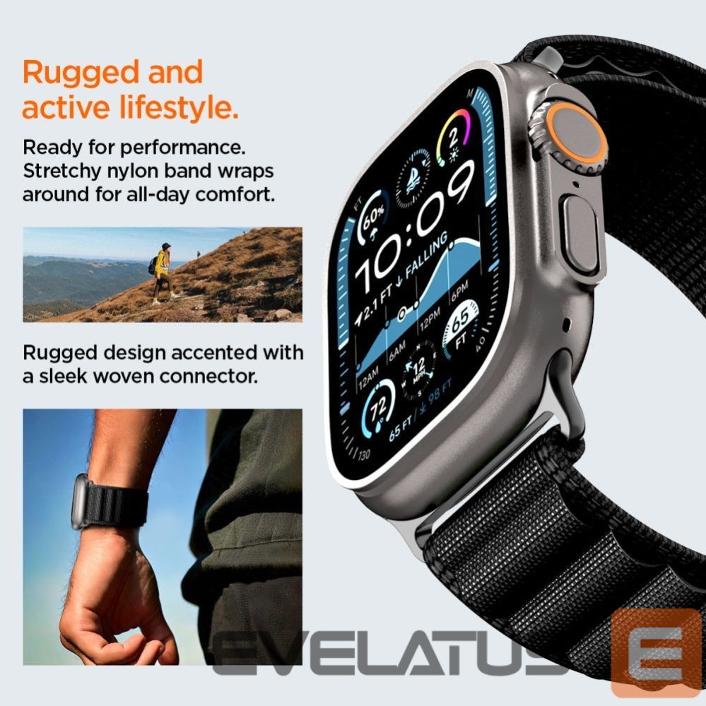 Citas preces Spigen Strap Spigen WBF1 Strap for Apple Watch 44 / 45 / 46 / 49 mm - Black