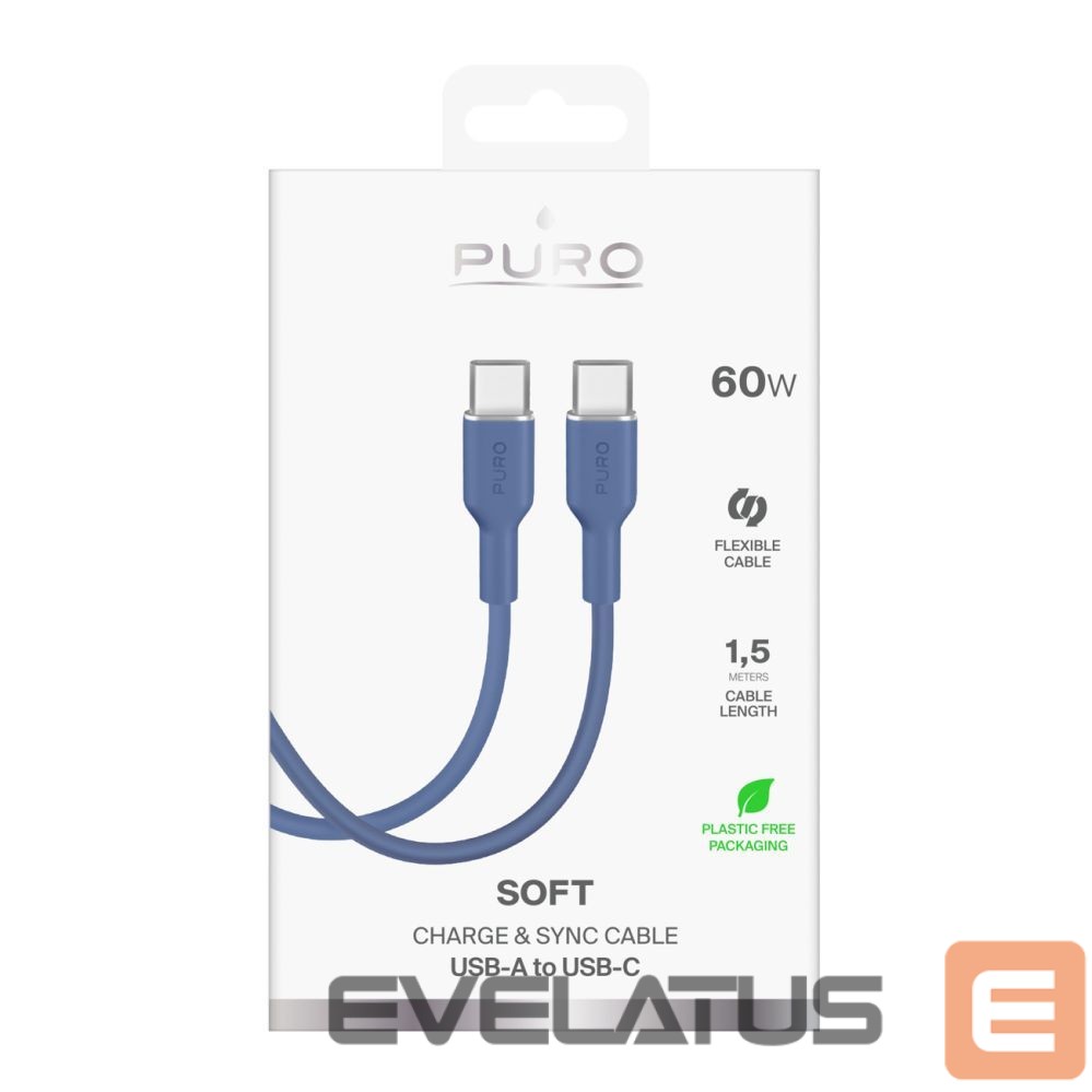 Citas preces Puro Puro ICON USB-C - USB-C Cable 1.5m - Blue