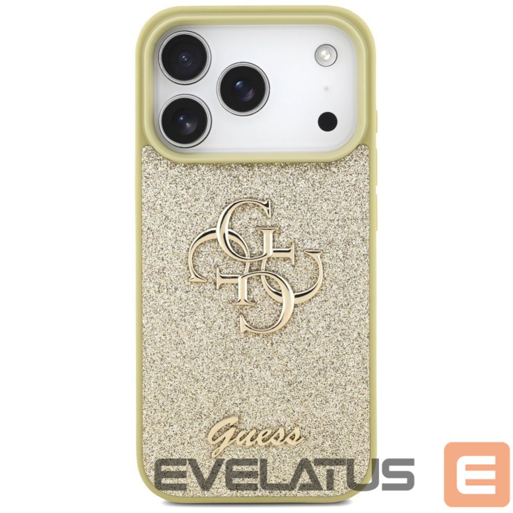 Citas preces Guess Guess Fixed Glitter Big 4G case for iPhone 17 Pro - gold