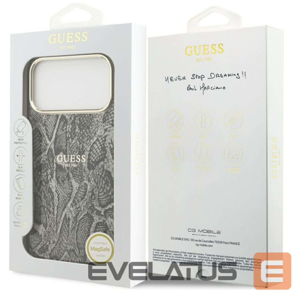 Citas preces Guess Guess Python Pattern MagSafe Case for iPhone 17 Pro Max - Black