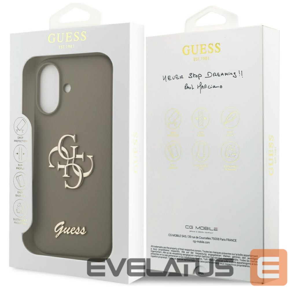 Citas preces Guess Guess Silicone Big 4G Script Case for iPhone 17 - Brown