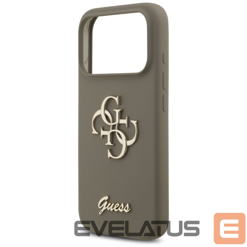 Citas preces Guess Guess Silicone Big 4G Script Case for iPhone 17 Pro - Brown