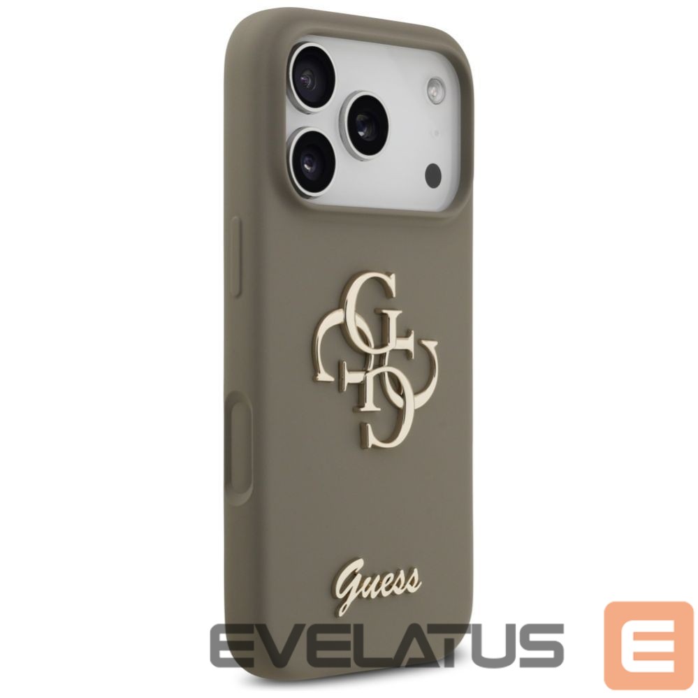 Citas preces Guess Guess Silicone Big 4G Script Case for iPhone 17 Pro - Brown